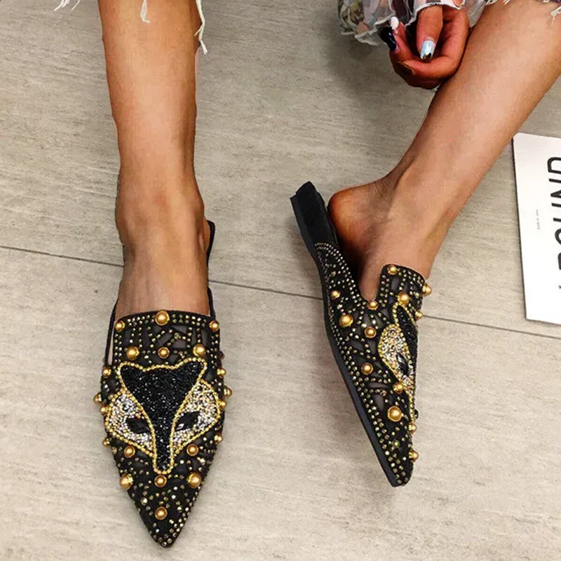 Comfortable And Fashionable Pointed Versatile Flat Slippers